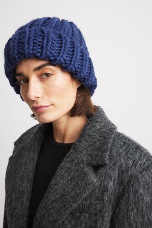 NA-KD Bonnet en maille épaisse - Chapeaux et casquettes - Bleu - One Size