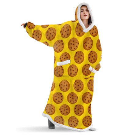 Lodret lomme tæppe doven tæppe flannel 150 tøjlængde TV tæppe badekåbe-stil 16