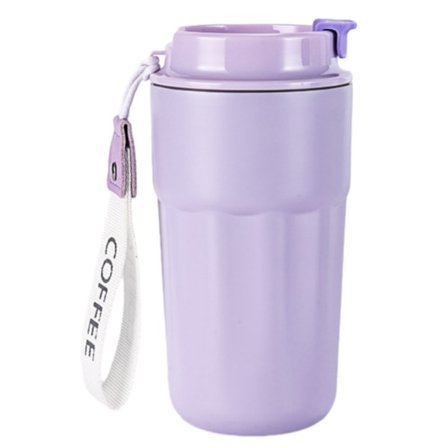 IC 400ml eristetty ruostumattomasta teräksestä valmistettu lasi, kahvilasi, kaksinkertainen violetti