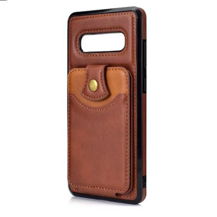 Skal med Kortfack - Samsung Galaxy S10 Plus Mörkbrun