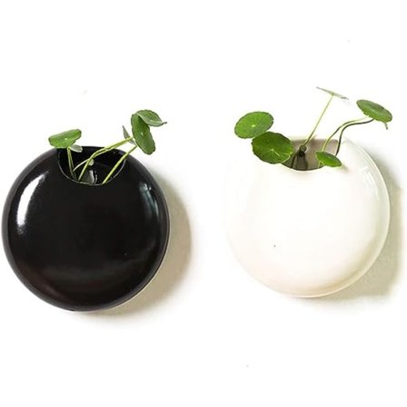 Blomsterpotte Keramisk Hengende Plantepotte Veggplanter Sett med 2 Moderne Blomsterplantepotter for Hydroponiske Planter eller Kunstige Planter 