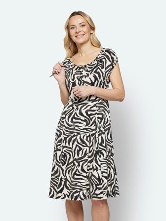 SIGNATURE - Kjole - Sort Mix - Mønstret