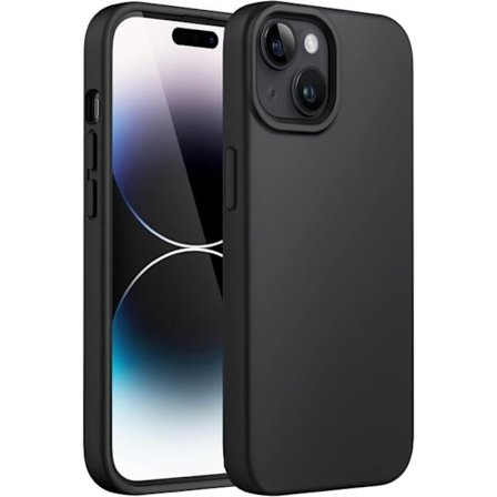 Svart skal till iPhone 15 PLUS - Silikongel TPU-skydd Mjukt Ultratunt Phonillico