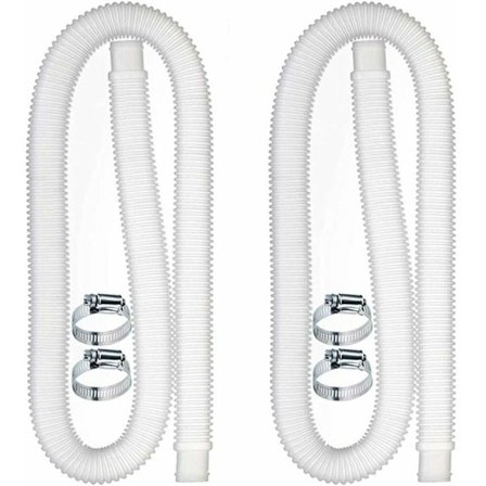 Swimmingpool-erstatningsslange, filterslangetilbehør med 4 metalklips, 59x1,25 tommer lang swimmingpoolslange til pumpe, swimmingpool-adgang