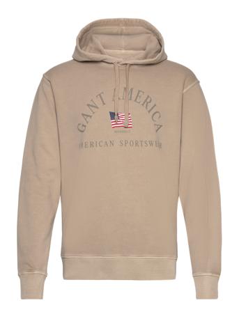 Sunfaded Gant Usa Hoodie Hettegenser Genser Beige GANT*Betinget Tilbud