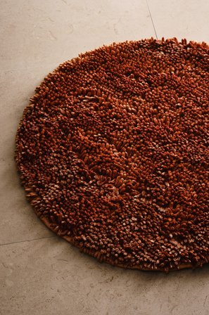 Jotex - Rund Badematte ø 80 Cm Brun RAQUEL - Kjøp Baderomsmatter hos Jotex