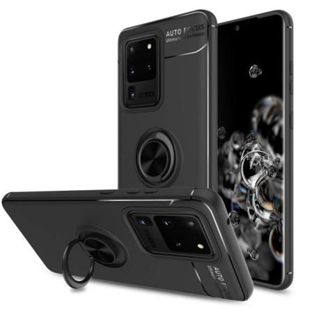 Samsung S20 Ultra Praktisk Stöttåligt Skal Med Ringhållare V3 Svart