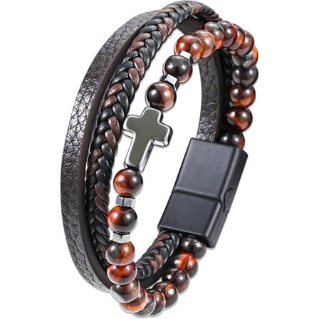 Herrarmband, herr läderarmband, livets träd armband, rostfritt stål herr armband, presenter till män