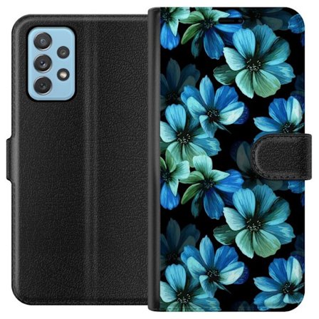 Yhteensopiva Lompakkokotelo Samsung Galaxy A52 5G Keskiyö Puutarha