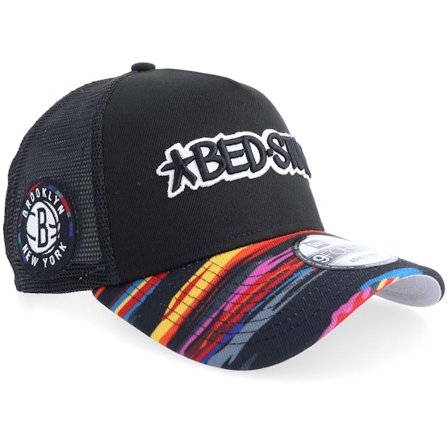 New Era - NBA Svart trucker Keps - Brooklyn Nets NBA City Edition 9FORTY Black A-frame Trucker @ Hatstore
