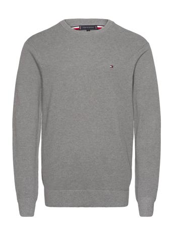Essential Structure Crew Neck Tops Knitwear Round Necks Grey Tommy Hilfiger