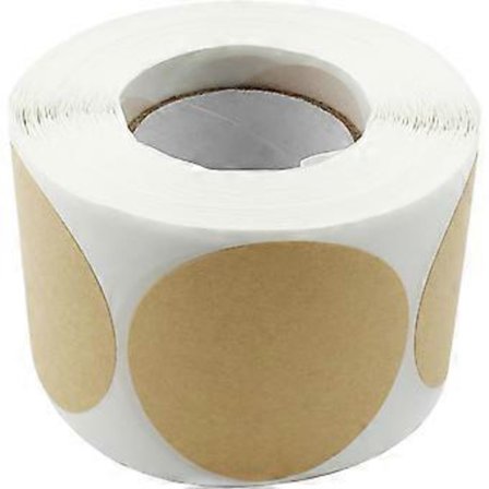 500 etiketter - klistremerker - runde klistremerker - lukkeetikett - lukkesegl - matetiketter - 5 cm - gul - selvklebende - avtakbar - lett å skrive 