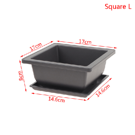 IC Imiterad lila sandplast blomkrukor med bottenbricka B