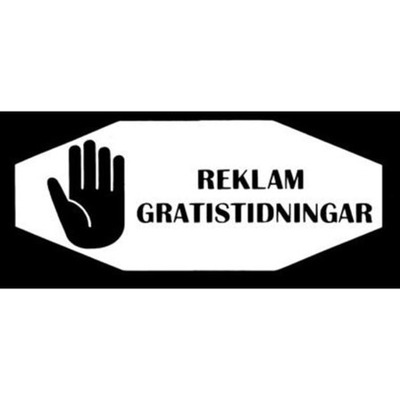 Vinyldekor STOP symbol med text REKLAM GRATISTIDNINGAR