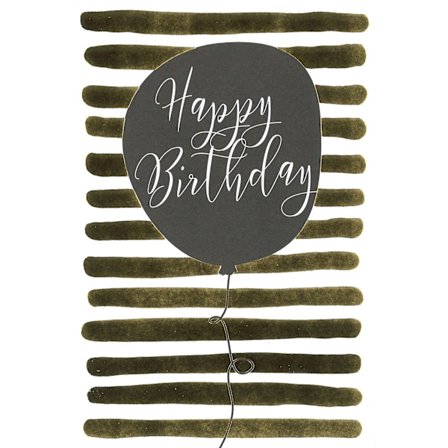 Grattiskort Ballong Guldränder Metallic