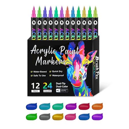 Akryl Marker Pen Sæt Bærbart Letvægts Tegne Pen til Farvelægning Skitsering[D]