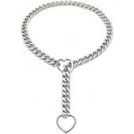 Halsband med hjärtformad kedja, Punk Gothic O-ring Lariat Y-halsband för kvinnor - Justerbar silverdesign, 63,5 cm