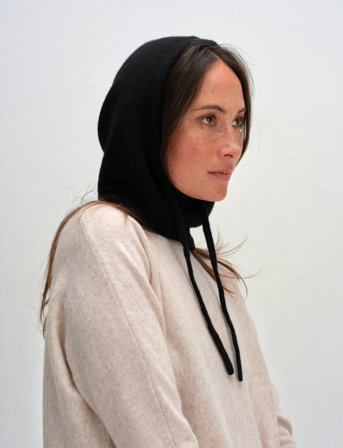 Davida Cashmere Balaclava - Black - ONE SIZE