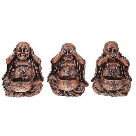 3 st Buddha Staty Ljusstake