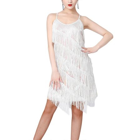 Latin Dance Kjole Dansende Nederdel HVID