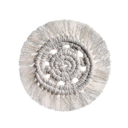 Bomuldslinned Kopperunderlag Bordskåner Nordisk Ren Håndvævet Isoleringspude Med Frynser Cafe Kop Tallerken Mathus Dekorationer (beige2stk)