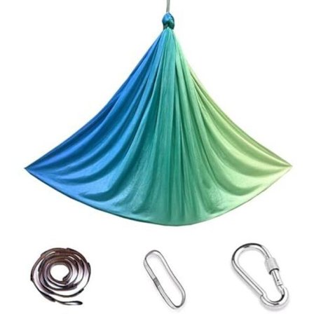 Aerial Yoga Hammock Blågrön 150x280 cm 200 kg Maksimikuorma Koko kehon tuki