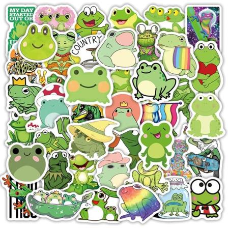 Søte froskesklistremerker, 100 stk vinyl estetiske kawaii froskebarns klistremerker for bærbar datamaskin vannflaske utklippsbok