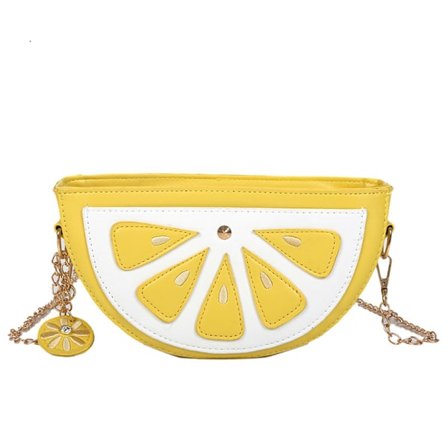 Personlig rolig frugt citron taske, enkel skulder diagonal straddle kæde taske, mobiltelefon dametaske