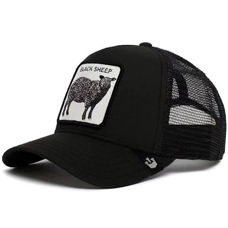 Dyreformet broderet baseballkasket, stilfuld og unik hiphop-kasket, trendy unisex-kasket - Black Sheep