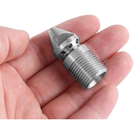 Avloppsrensningsrör Avloppsdysa 3/8 Högtryckstvätttillbehör (1, Silver)