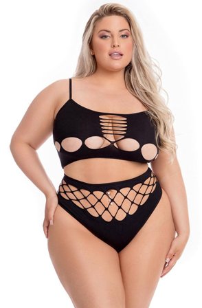 Neon Dreams 2-teiliges BH-Set Schwarz Queensize
