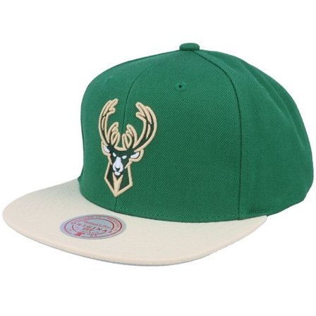 Mitchell & Ness - NBA Grön snapback Keps - Milwaukee Bucks Team 2 Tone 2.0 Green/Tan Snapback @ Hatstore