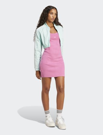 adidas Originals Rib Mini Dress - Pink - XS
