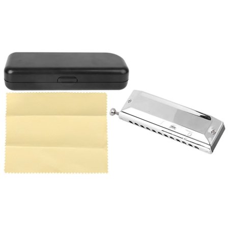 Kromatisk Harmonika C-nøgle 12 Huller 48 Toner Rustfrit Stål Professionelt Spillemundstykke