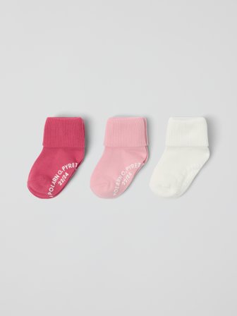 Polarn O. Pyret - 3-pack anti-slip socks - 31|33 - Childrenswear - pink