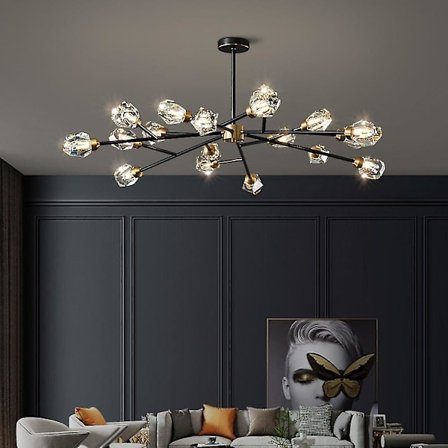 115cm Krystal Loftlampe Led Kobber Moderne