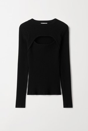 Soft Goat - Cut out o-neck - Kashmirtröja dam - XL - Black