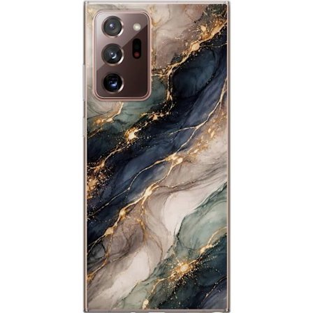 Kompatibelt Mobildeksel til Samsung Samsung Galaxy Note20 Ultra Luksuriøs abstrakt marmor kunst i svart, hvitt og gull med elegante linjer, eksklusiv