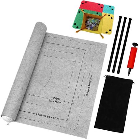 2000 brikker puslespil underlag, oppustelig puslespil ledsager rulle, filt puslespil underlag, puslespil opbevaring underlag, foldbar puslespil 