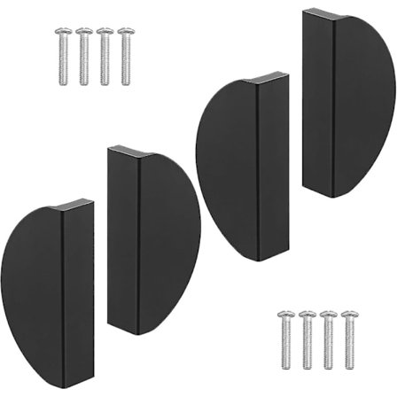 4 stk. Skuffesknopper Halvmåne Kabinetsgreb Aluminium Halvmåne Kommode Knapper Møbel Hardware