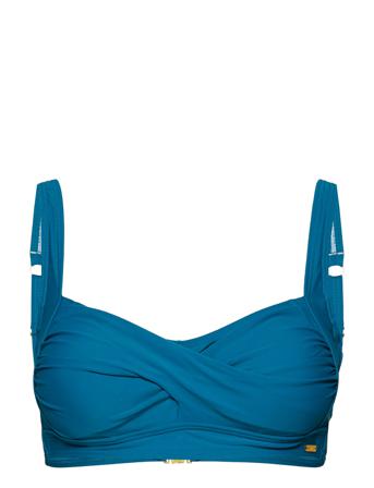Capri,Twisted Soft Bra Swimwear Bikinis Bikini Tops Wired Bikinitops Blå Abecita