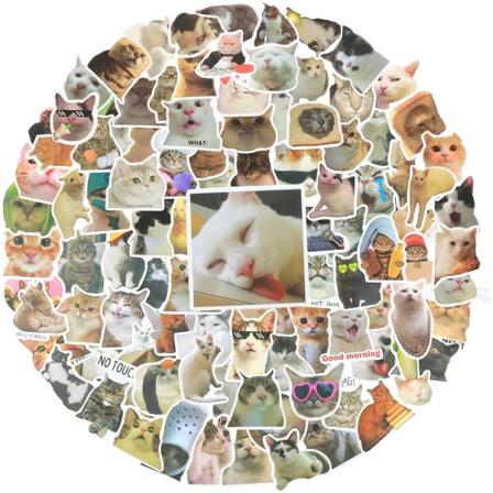 Hauskat tarrat pakkaus 50 kpl (100 kpl kissa) 100 st katt