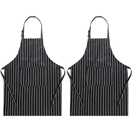 2 kpl keittiöesiliinaa, vedenpitävä ammattikokkien esiliina 2 taskulla säädettävällä hihnalla grilliesiliina naisille ja miehille, keittiöön, 