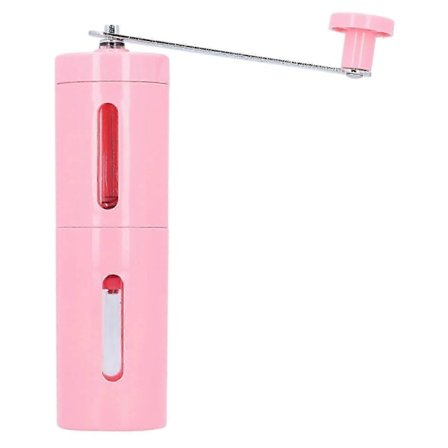 Manuell Kaffekvarn Mini Portabel Handvevad Kaffeböna Pepparkvarn för Hemanvändning Rosa