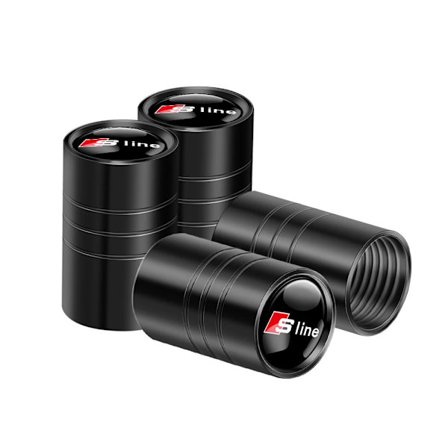 4 stk. Dekkventilhette Metall Bil Dekkhjul Stamme Luftventilhette for AUDI OOOO RS S SLIEN AUTTRO TT Emblem Auto Refti Tilbehør