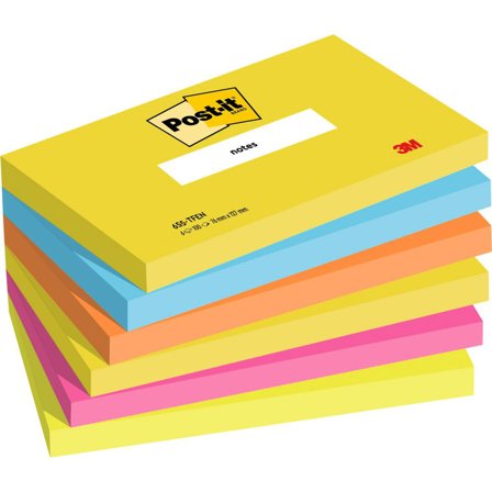 3M Post-it Super Sticky 76x127 Mélange de couleurs Energetic pack de 6