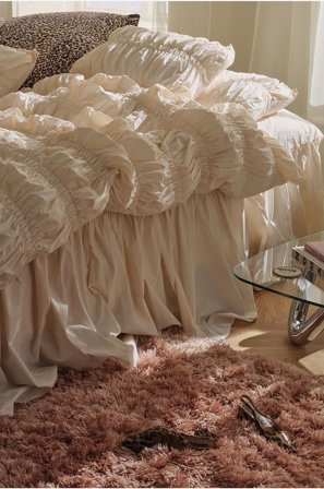 Staycation - Sängkappa Loosed i bomullspercale 75 cm - Vit - Sängkappor - 140X200 - Från Homeroom