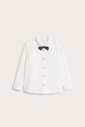 Newbie | Koszula z kołnierzykiem i muszką Offwhite 134 | Offwhite