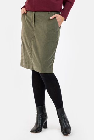 SIGNATURE - Nederdel - Oliven - Let Fløjl