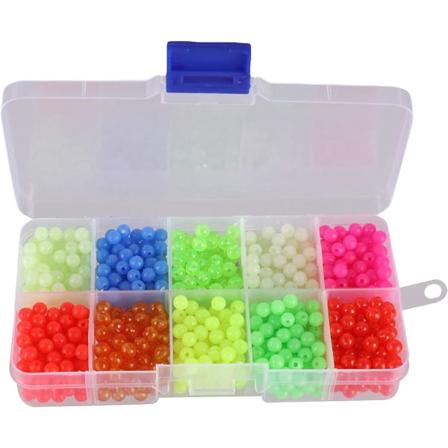 Fiskedragpärlor Blandade Set, 1000st 5mm Runda Flytande Glödande Pärlor Fiskebete Tackel